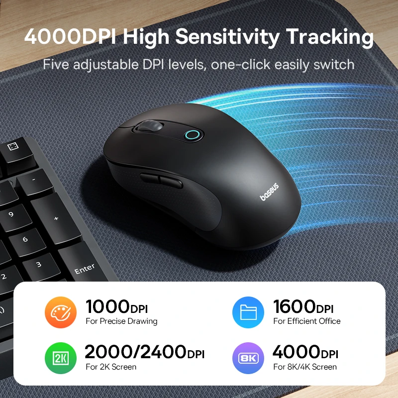 Беспроводная мышь baseus f02 bluetooth 5 - Фотография_3