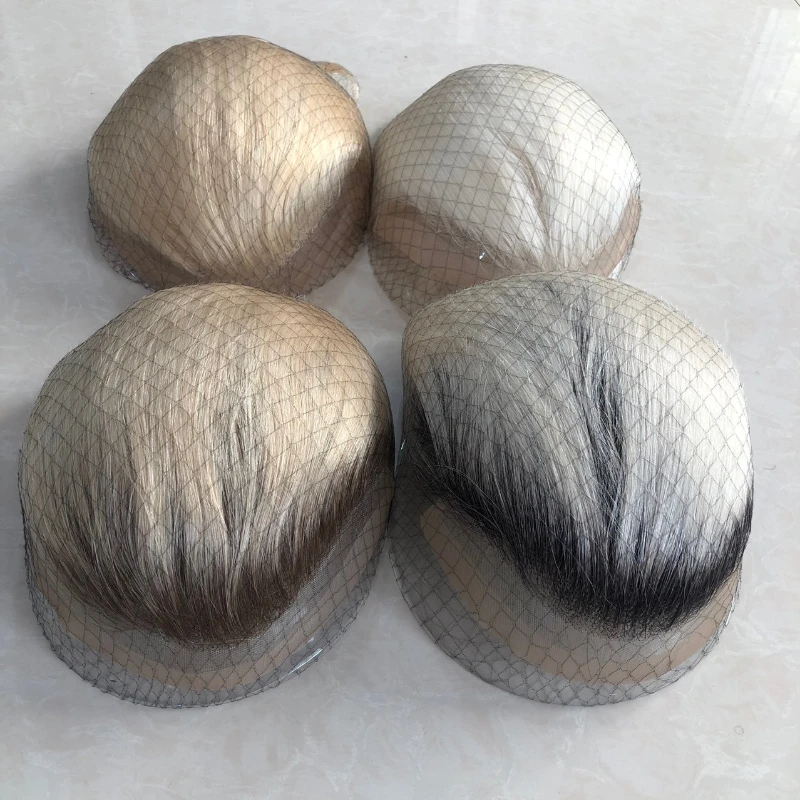 Grey hair wigs lace men toupee - Фотография_4