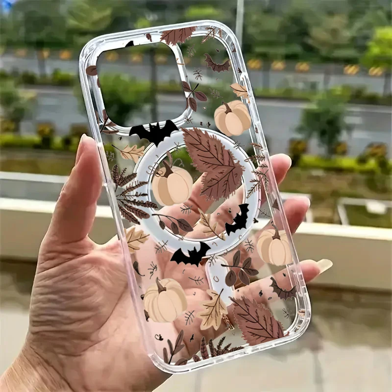 Прозрачный чехол fall bat pumpkin