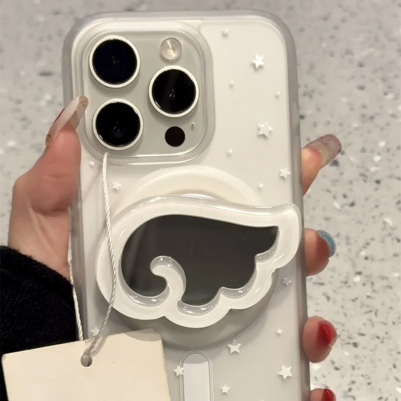 Корейское милое зеркало для макияжа с 3d крыльями для magsafe griptok - Фотография_5