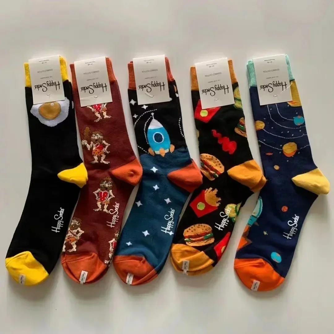 Мужские классические хлопковые спортивные носки happy socks
