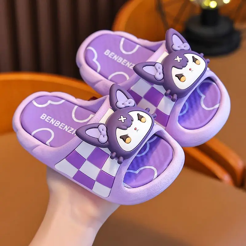 Летние детские тапочки kawaii sanrio kuromi в стиле аниме