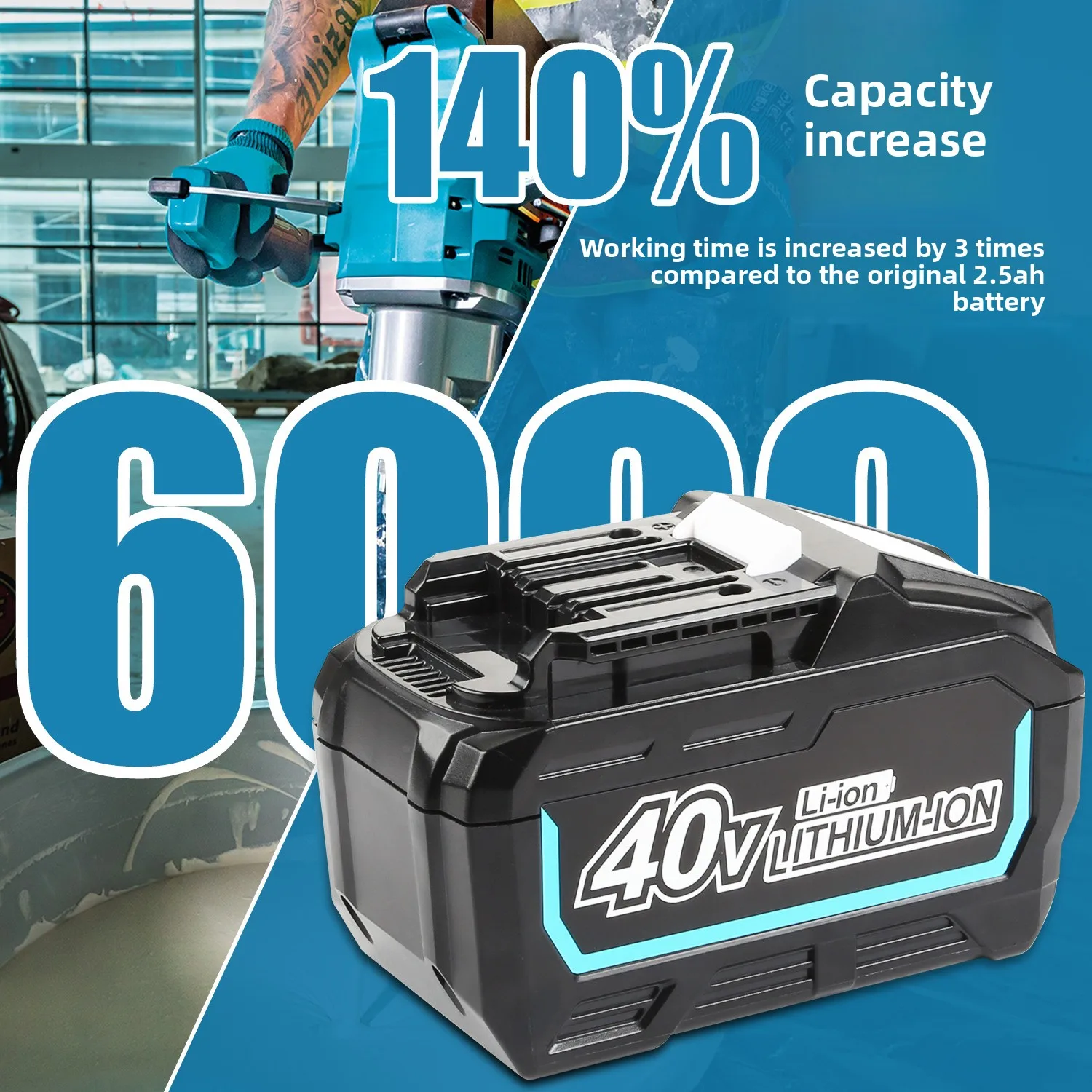 Новый литий-ионный аккумулятор для makita 40 в max xgt 5 - Фотография_2