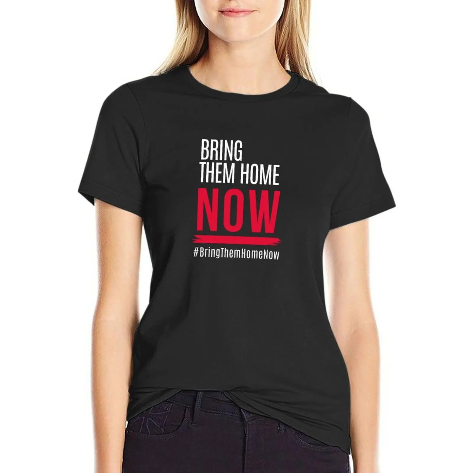 Женская футболка с надписью «bring их home now»