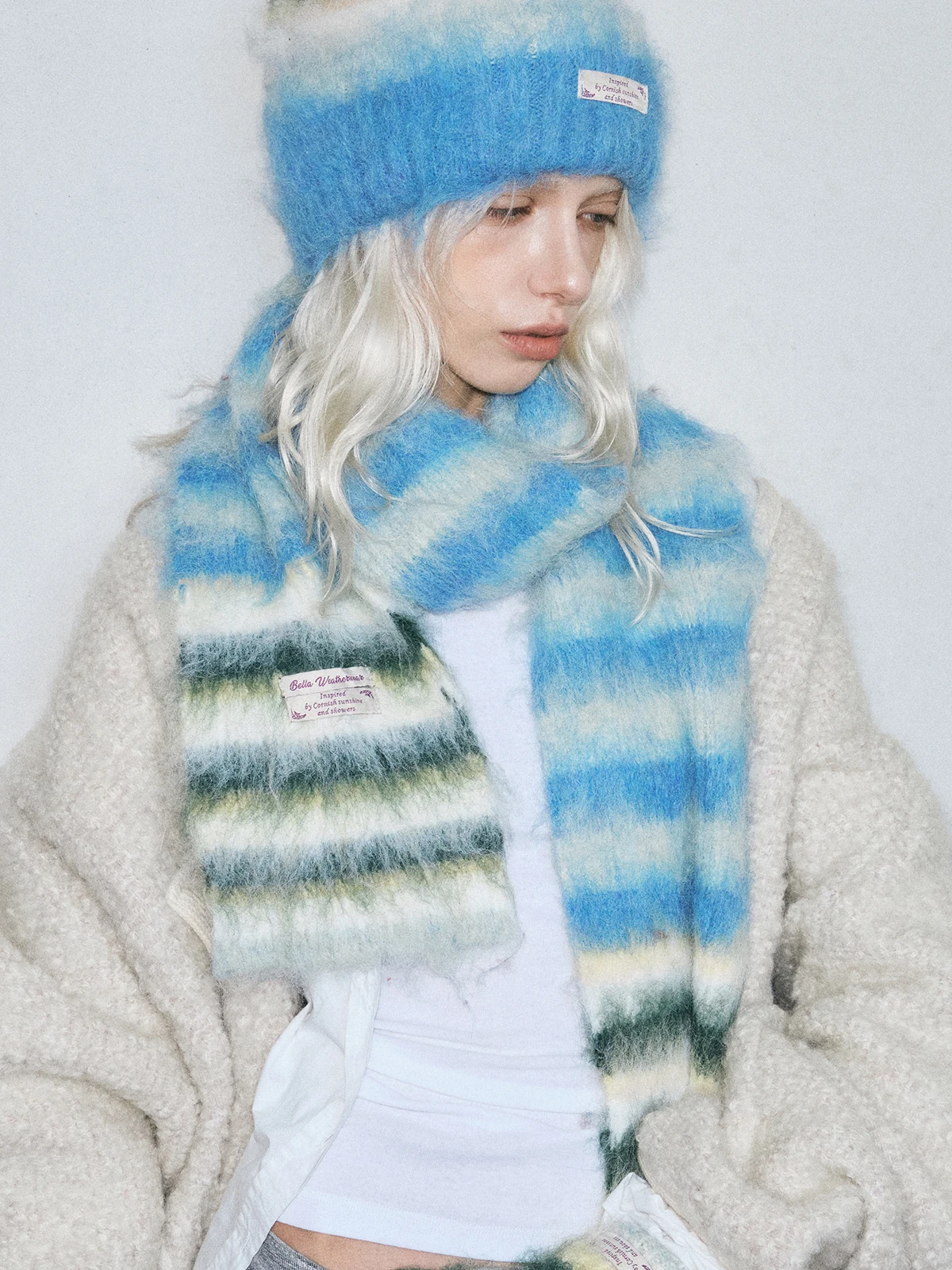 Персонализированный универсальный мягкий теплый полосатый шарф - Фотография_4