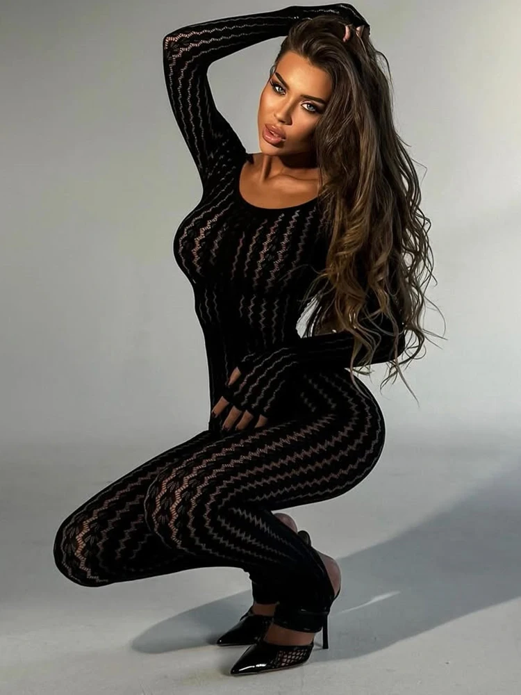 Sibybo прозрачные ажурные комбинезоны - Фотография_4