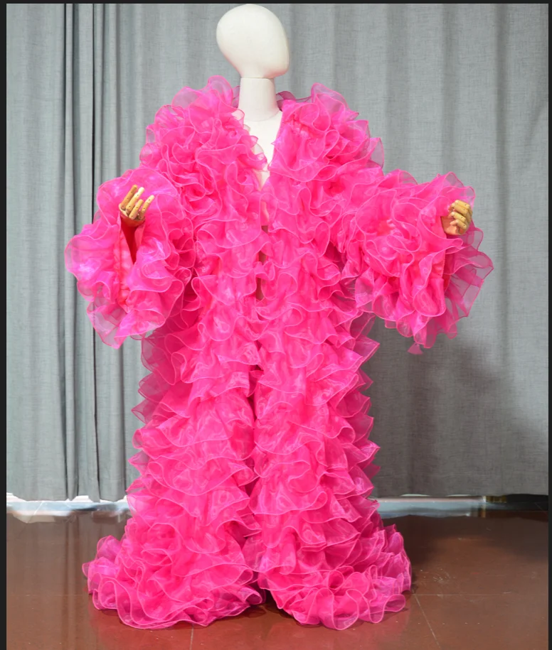 Amazing layered organza long jacket