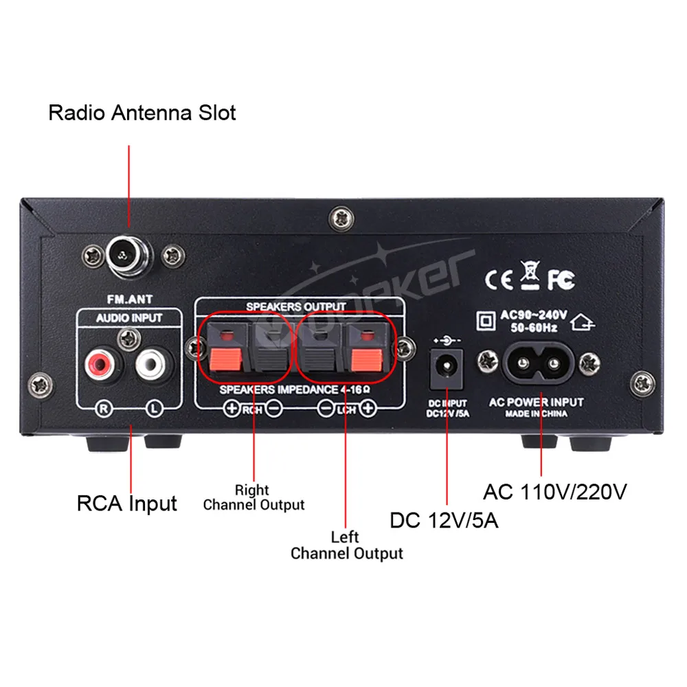 Woopker ak45 hifi цифровой усилитель максимальная мощность 90wx2 канал 2 - Фотография_3
