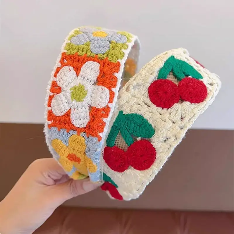 Детские обручи для волос с милой цветочной вышивкой - Фотография_5