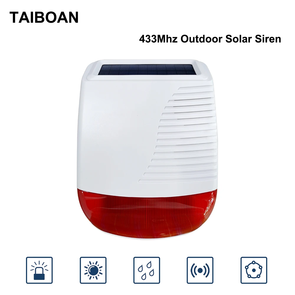 Taiboan 433 мгц беспроводная солнечная