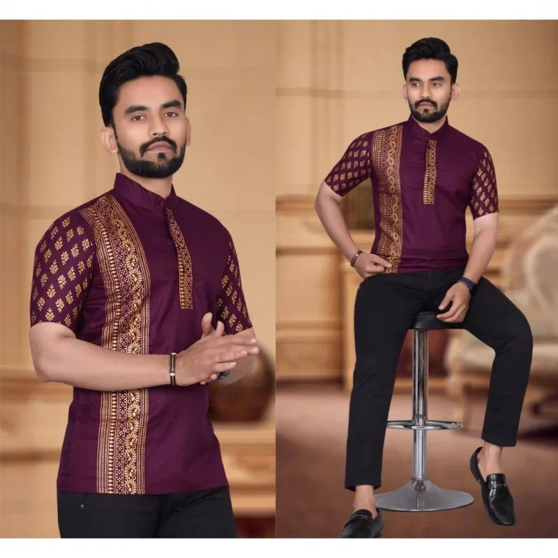 Мусульманская рубашка kurta с тиснением тотем - Фотография_2