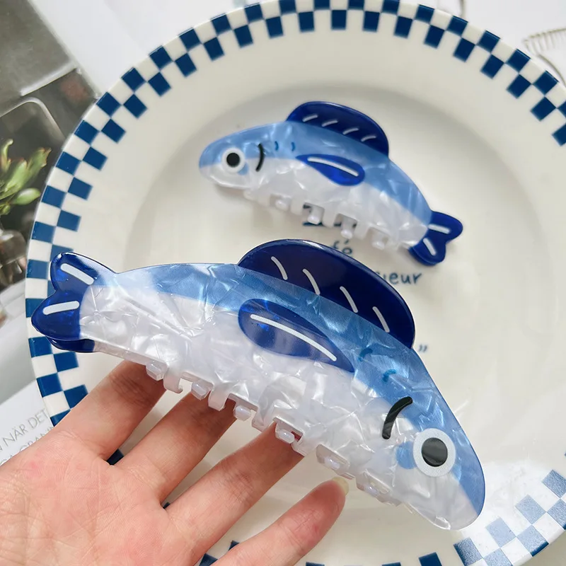 Duoshang 13 см, большие синие заколки для волос «сардина» - Фотография_5