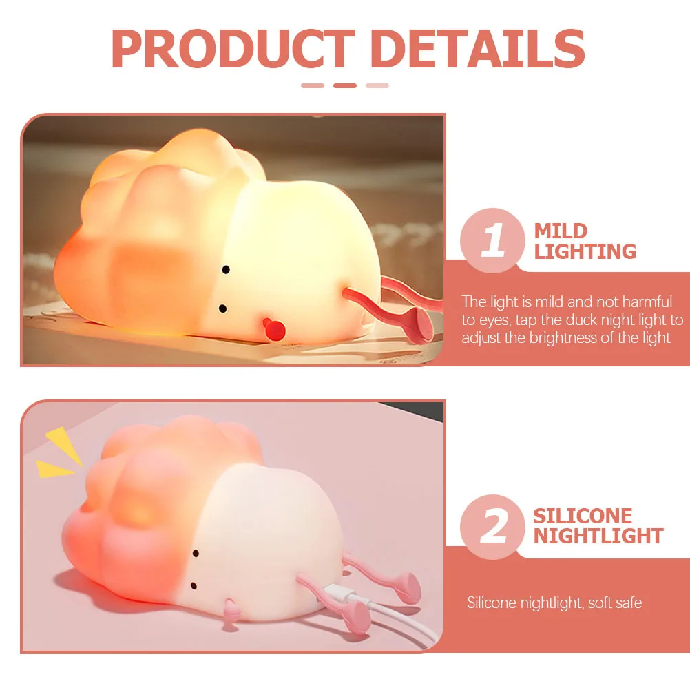 Силиконовый ночник с милой мультяшной уткой - Фотография_6