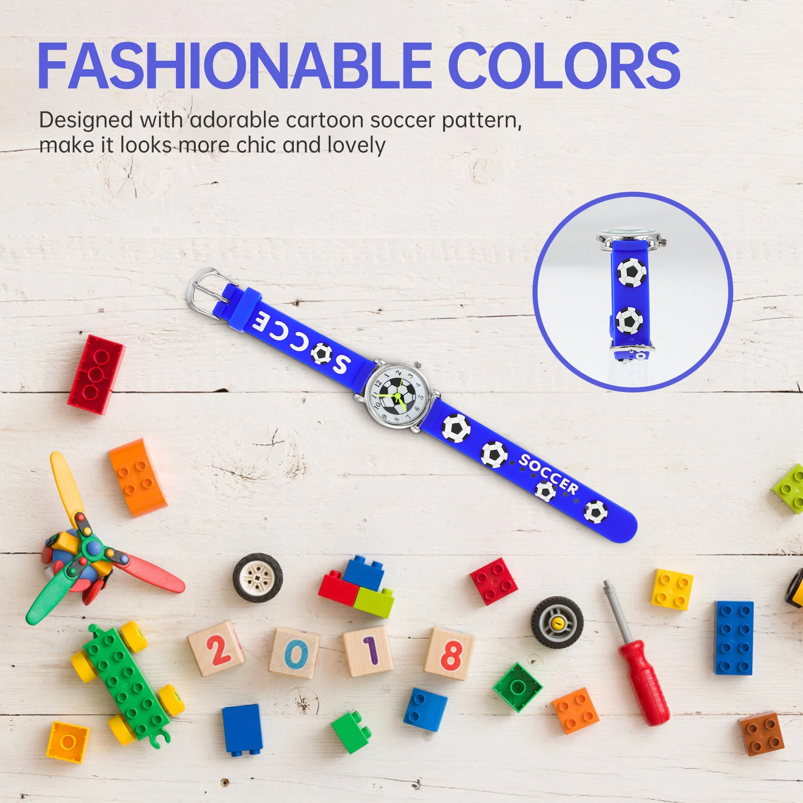 Наручные часы с мультяшным футбольным узором - Фотография_6