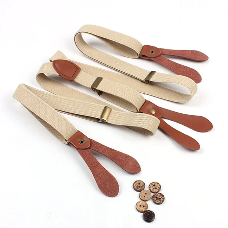 Светлые мужские подтяжки цвета хаки - Фотография_2