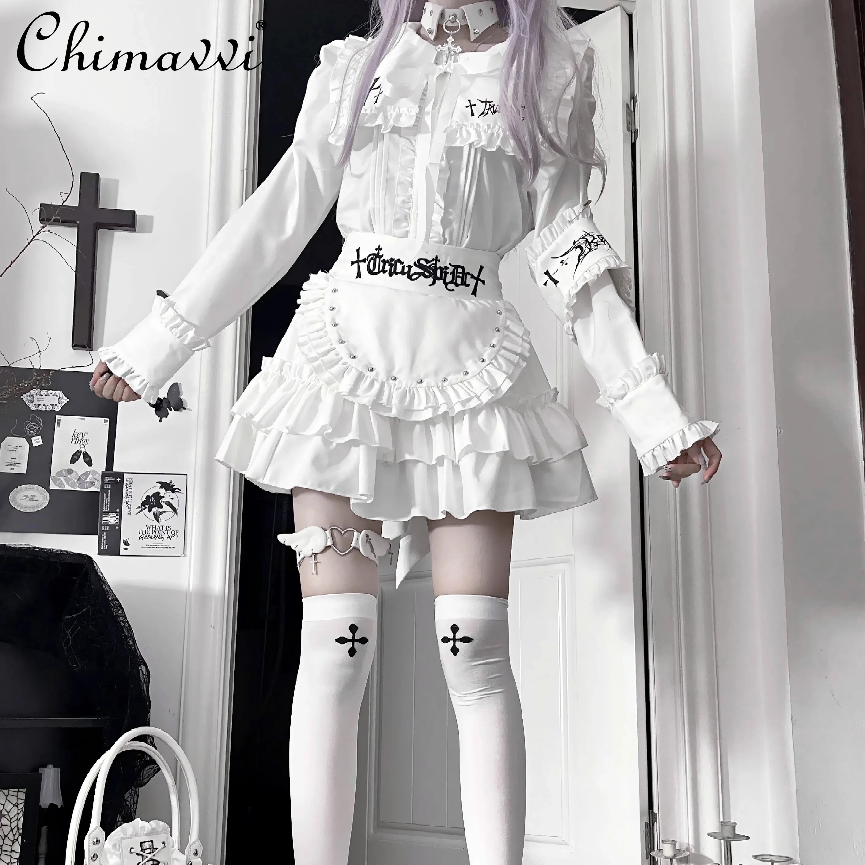 Оригинальный японский готический принт с вышивкой - Фотография_5