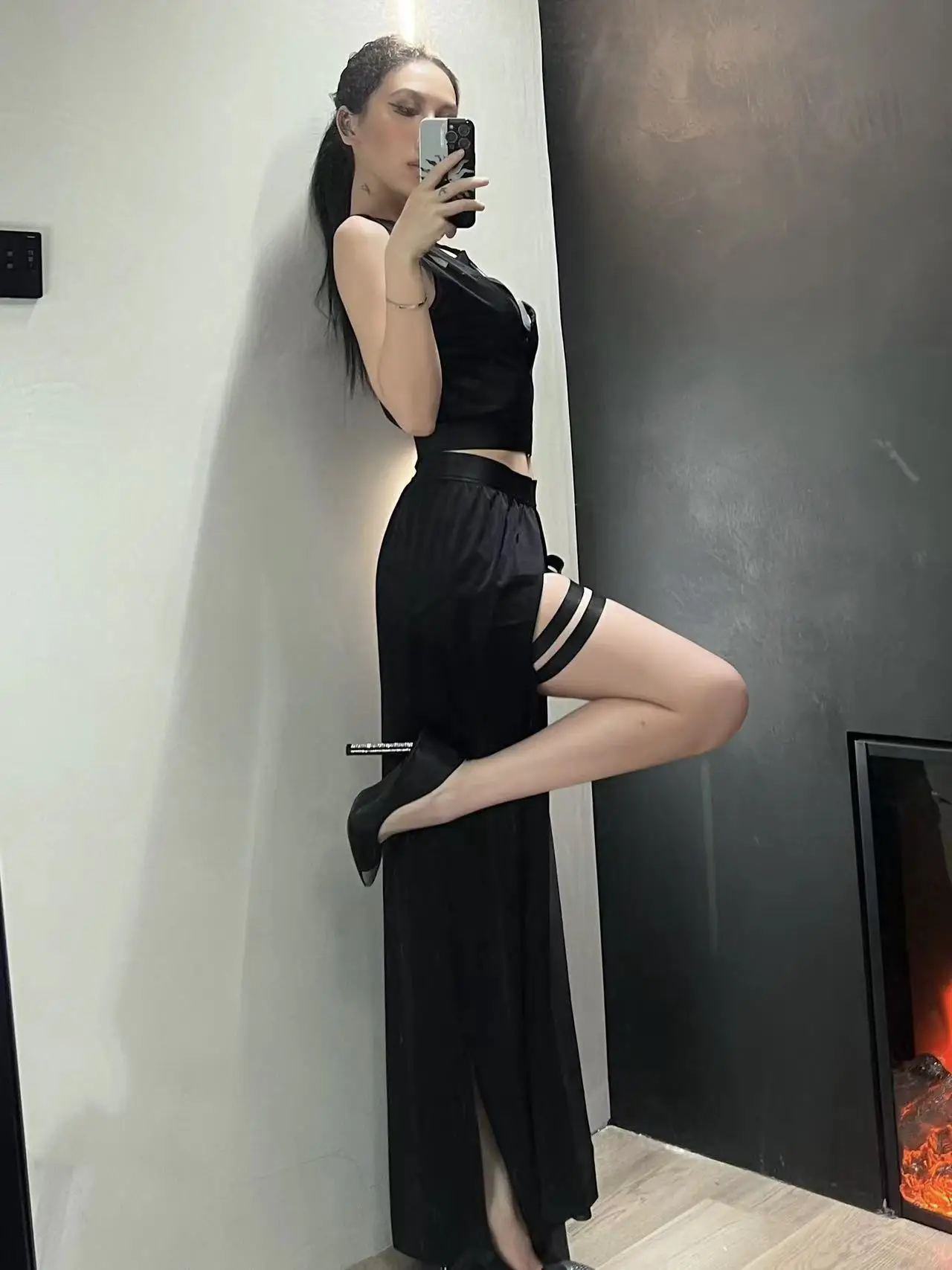 Готический клубный сетчатый сексуальный летний корсет с юбкой - Фотография_6