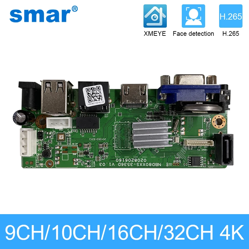 Smar cctv 9ch 10ch 16ch 32ch 4k nvr материнская плата h - Фотография_6