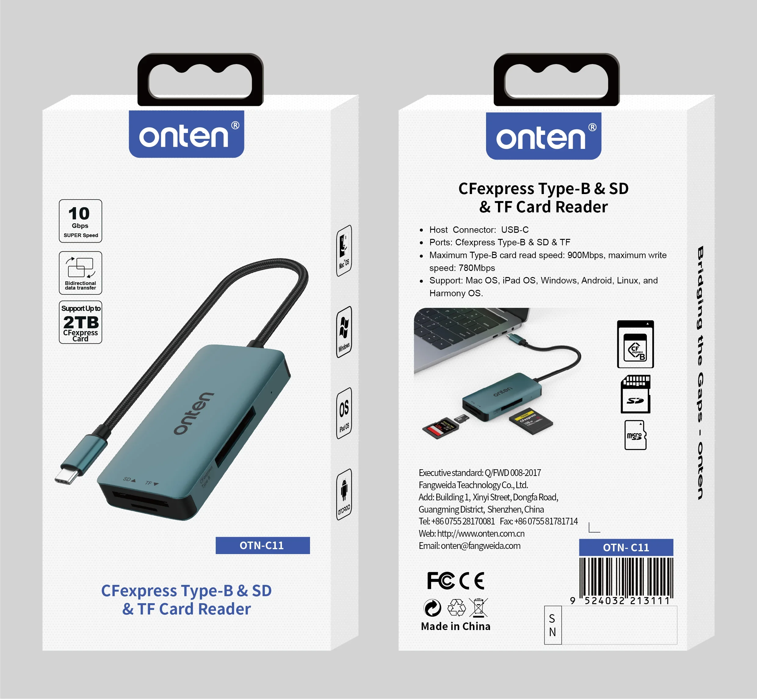 Onten оригинальный otn-c11 type c cfexpress type-b - Фотография_6