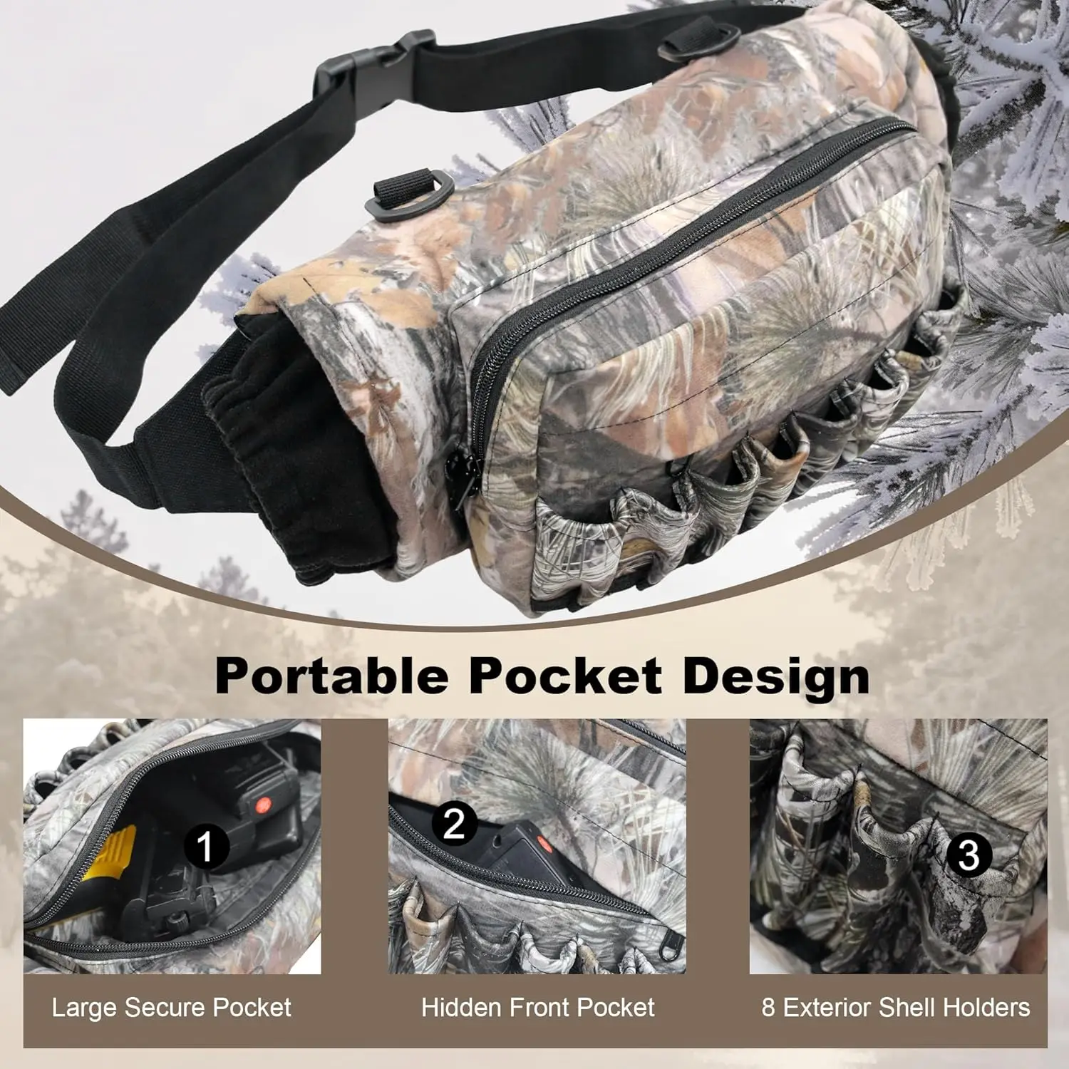 Камуфляжная поясная сумка с грелкой для рук - Фотография_3