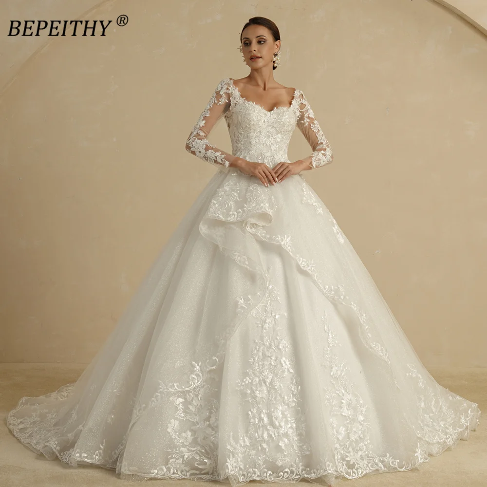Bepeithy блестящее бальное платье цвета слоновой кости