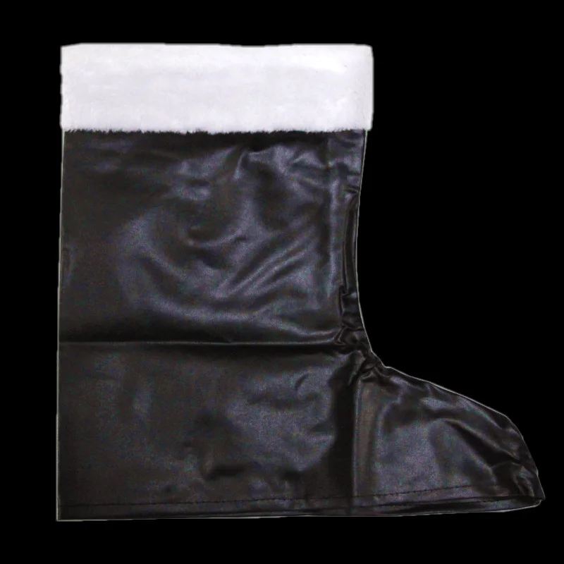 Чехлы для ботинок санта-клауса из искусственной кожи с белой бахромой - Фотография_4