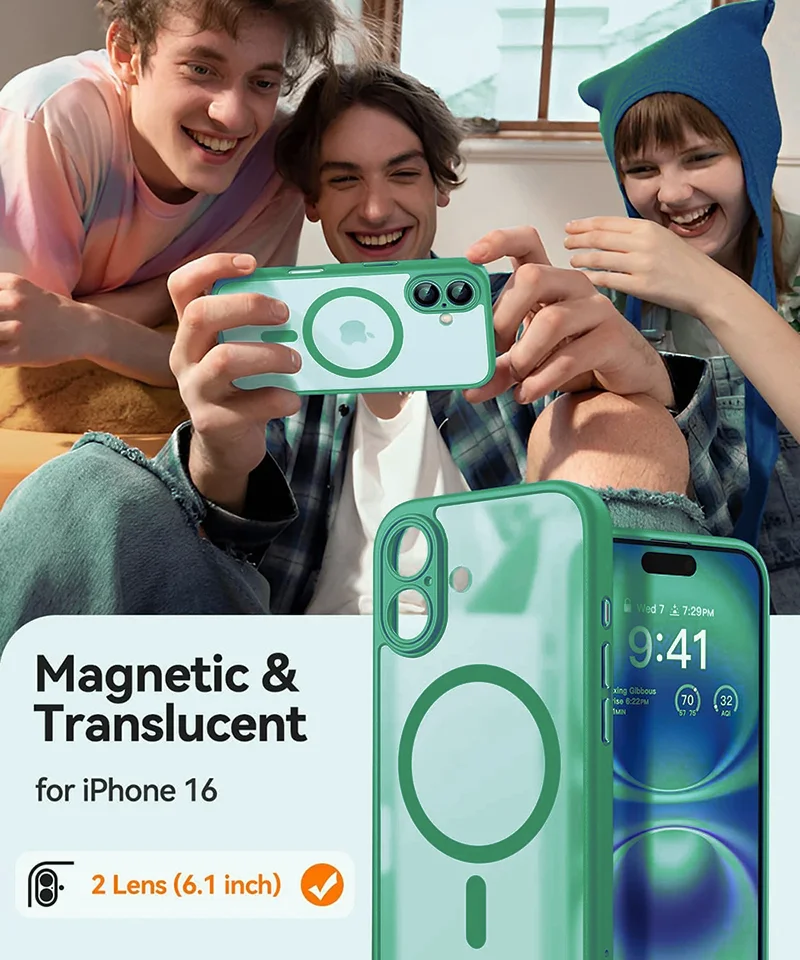 Магнитный роскошный противоударный чехол magsafe для iphone 16 - Фотография_2