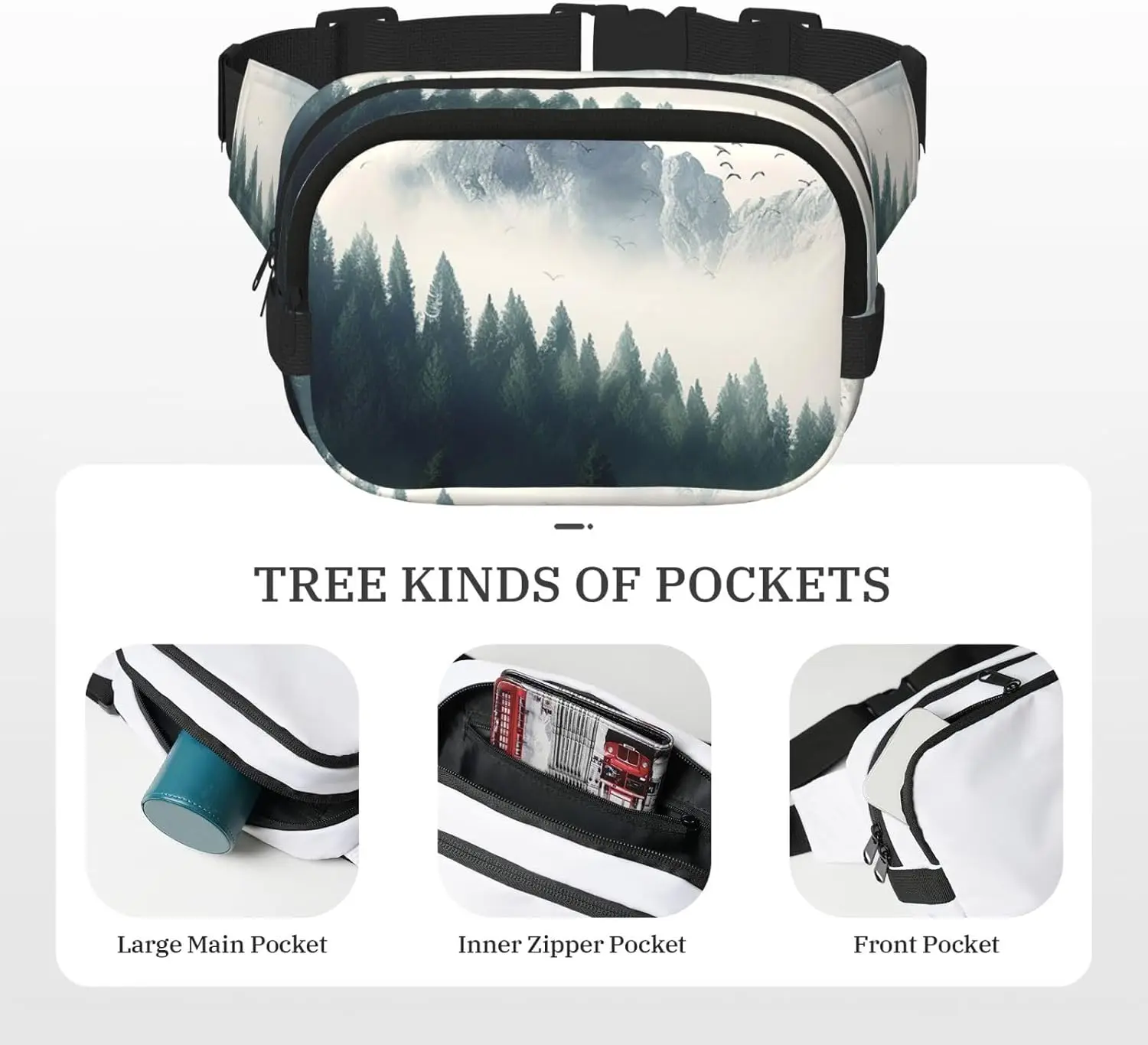 Поясные сумки landscape mountain для мужчин и женщин - Фотография_5