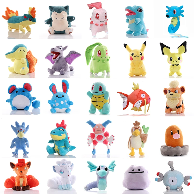 Новинка 20 см, плюшевая игрушка pokemon cyndaquil chikorita pikachu