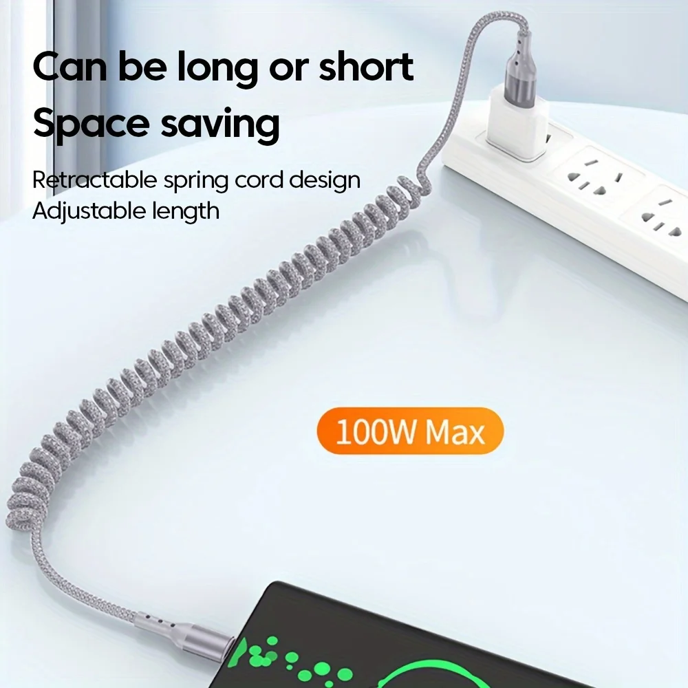 Usb type c пружинный автомобильный - Фотография_4