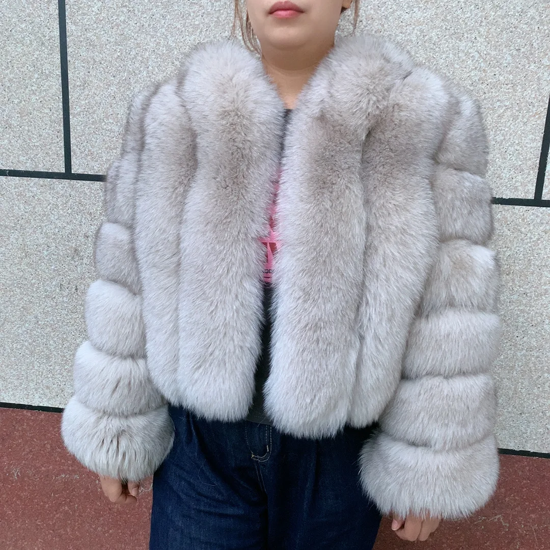 Женская шуба, вертикальная куртка из натуральной лисьей кожи - Фотография_2