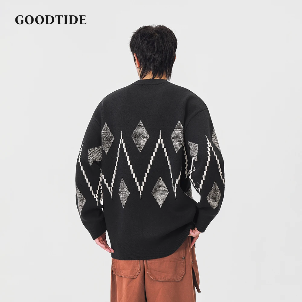 Модный мужской повседневный свитер с круглым вырезом - Фотография_2