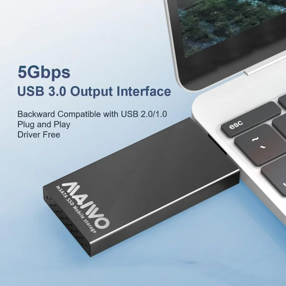 Чехол-адаптер maiwo msata ssd — usb 3.0 для мини-накопителя sata 30x30 мм - Фотография_3