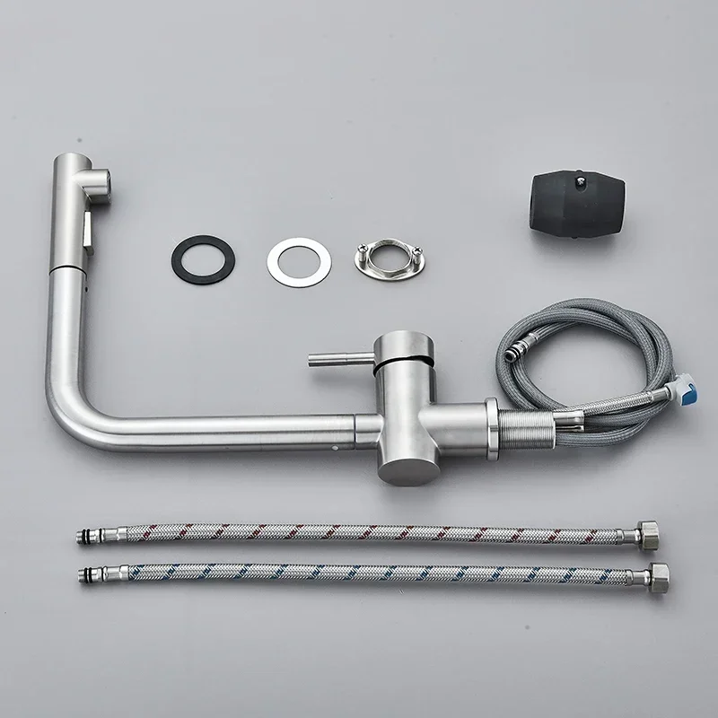 Матовый никель, кухонный смеситель - Фотография_6