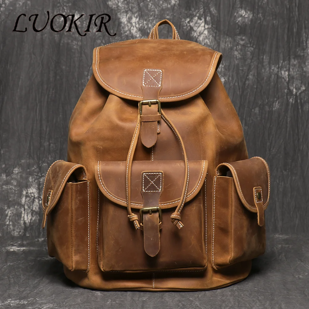 Luokir новая кожаная сумка через плечо с многослойной воловьей кожей