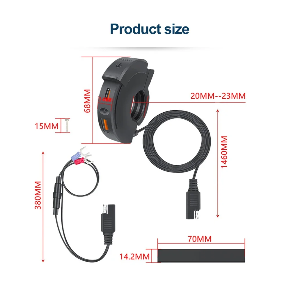 Мотоциклетное быстрое зарядное устройство usb - Фотография_6