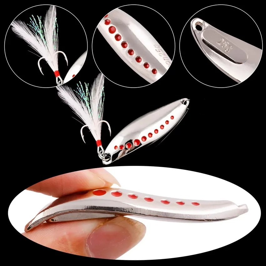 Metal vib leech spinners spoon lures 2 - Фотография_5