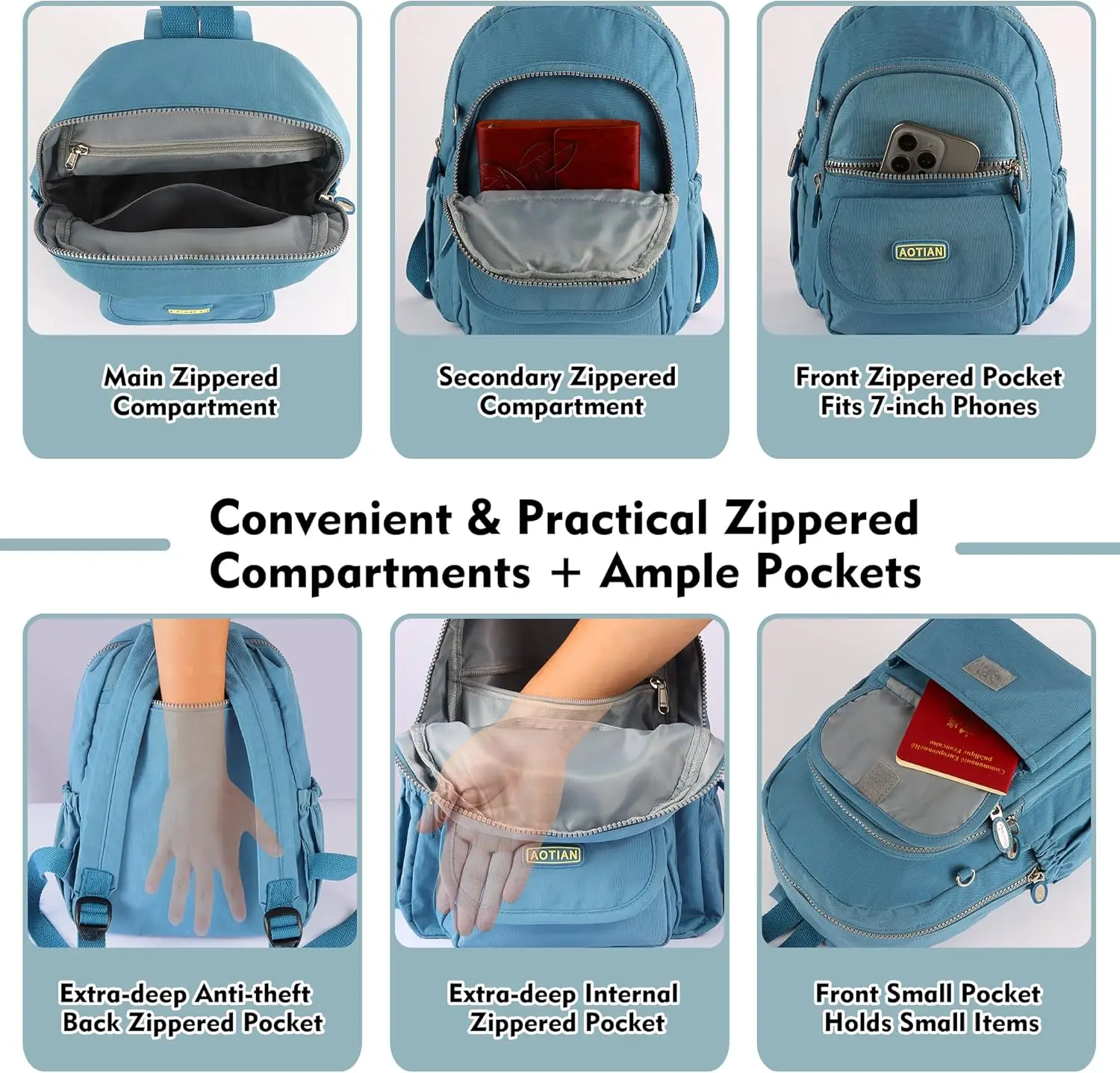 Aotian мини-нейлоновые женские рюкзаки - Фотография_4