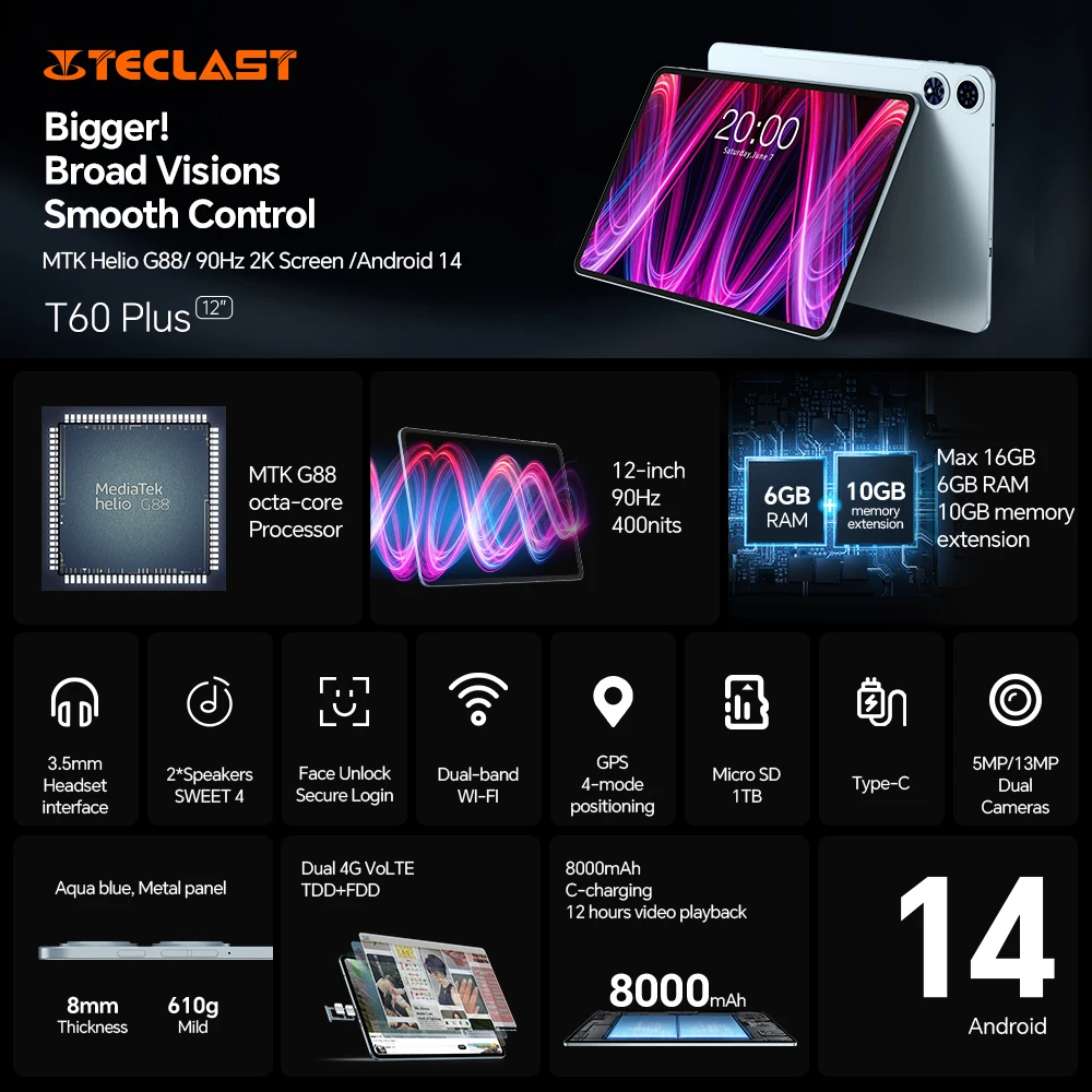 Teclast t60 plus планшеты 12 дюймов - Фотография_2