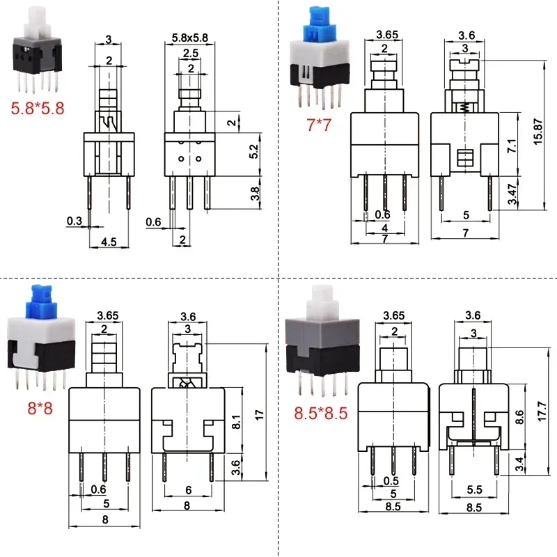 Тактильный микро-мини-кнопка с фиксацией печатной платы - Фотография_6