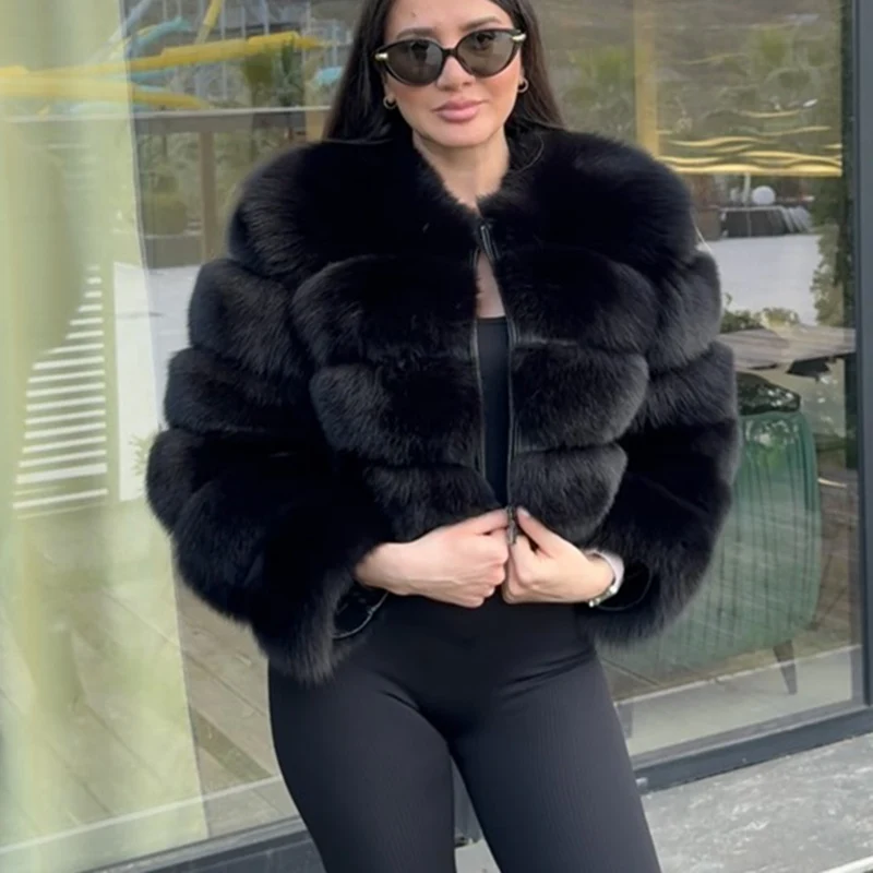 Queentina пальто из натурального лисьего меха - Фотография_5