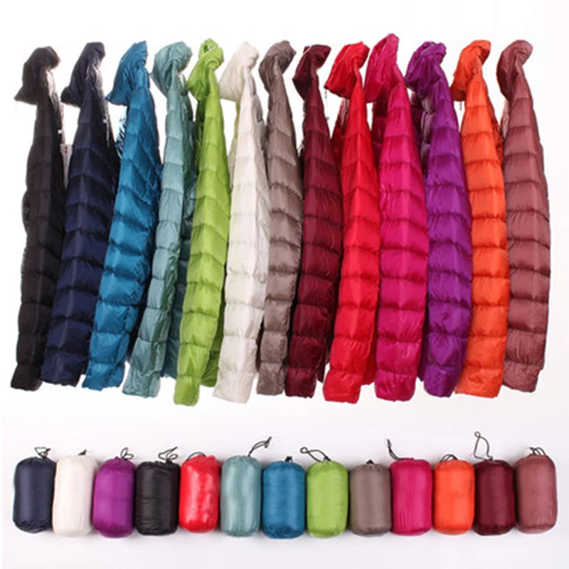 90% ультра-легкий тонкий пуховик для женщин