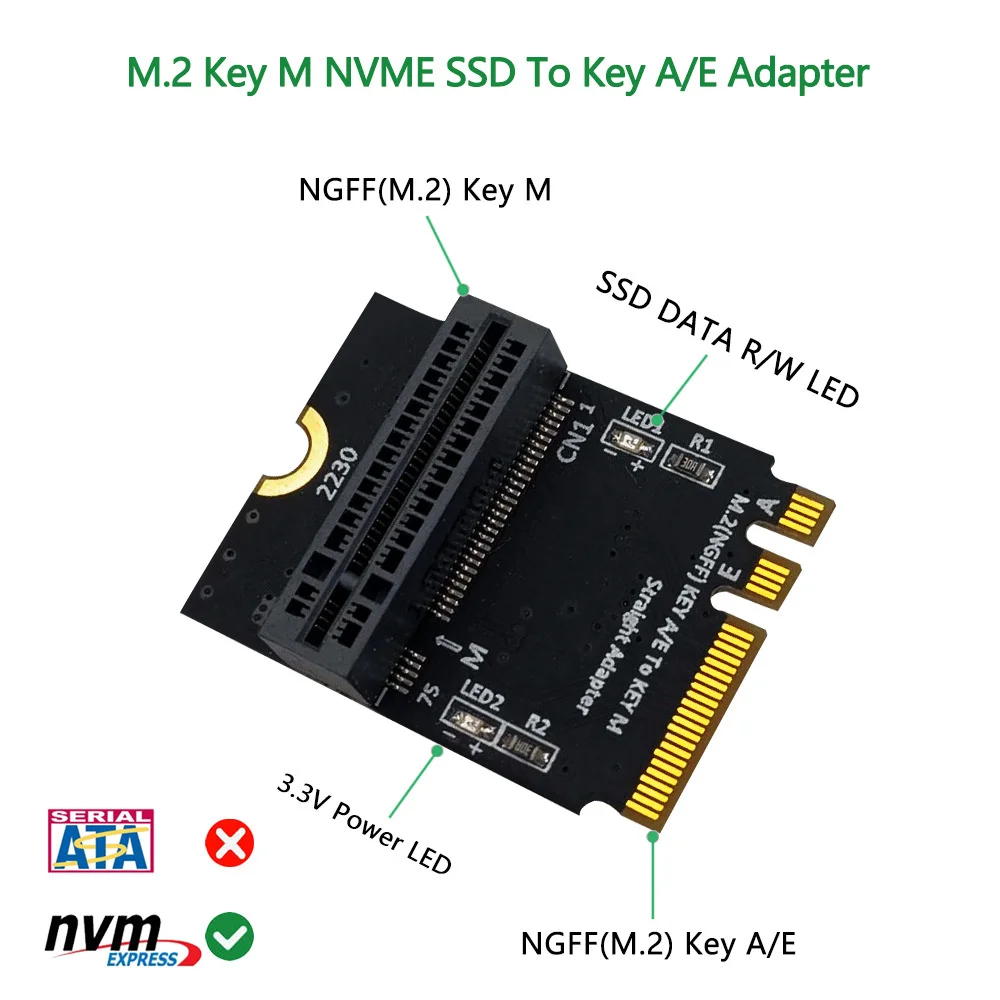 Адаптер a65i m.2 nvme ssd pcie m2 ngff key m — адаптер m - Фотография_4
