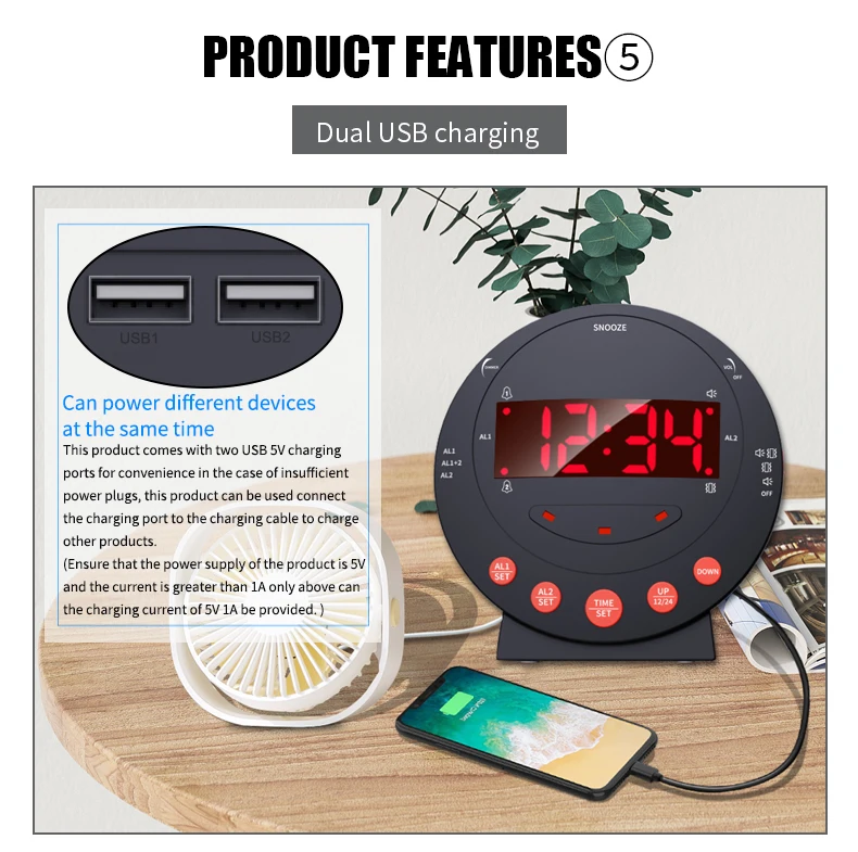 Usb-зарядка с будильником - Фотография_3