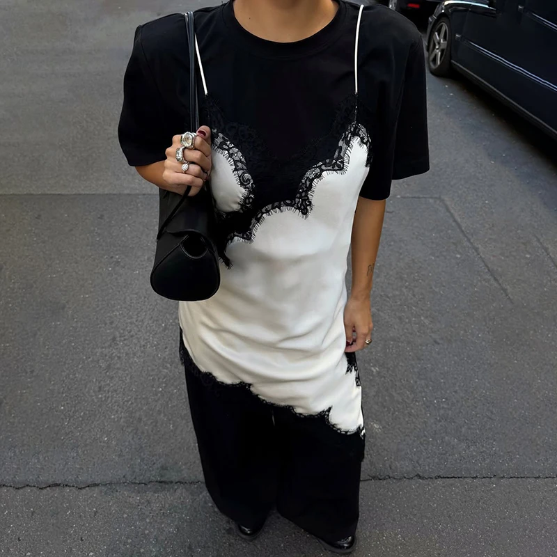 Tornova кружевное мини-платье на бретельках для женщин с разрезом на спине - Фотография_6