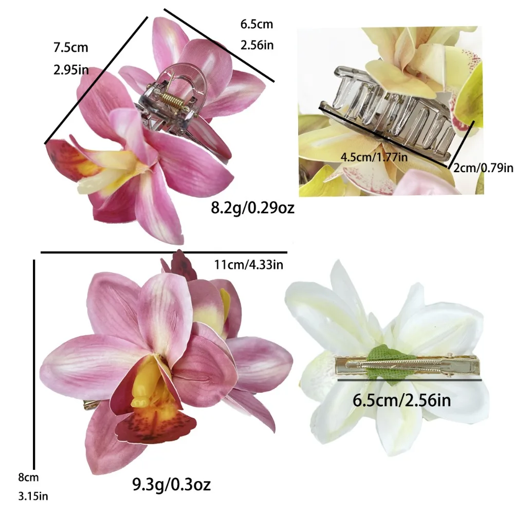 Тканевая заколка для волос с цветком - Фотография_6