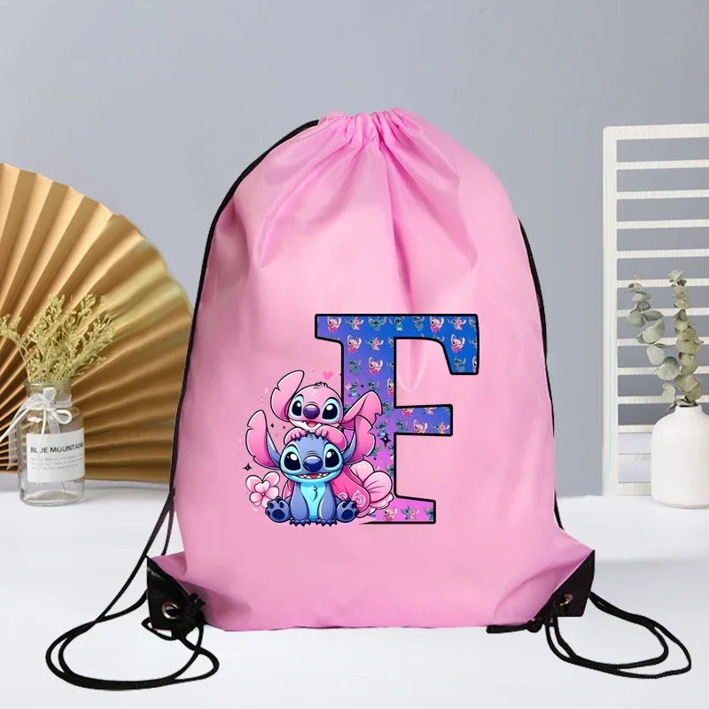 Disney stitch drawstring bag letter - Фотография_6