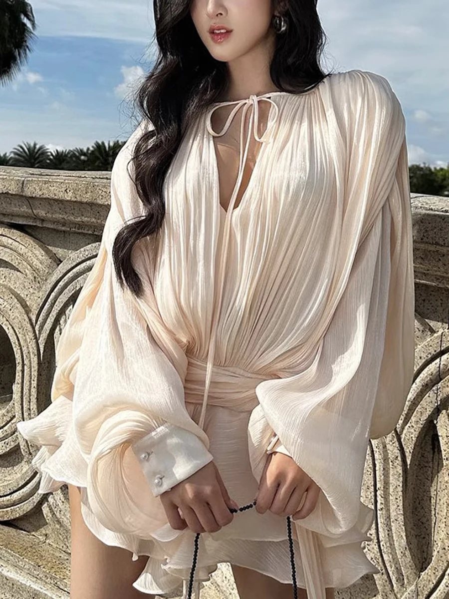 Galcaur однотонные свободные платья - Фотография_3