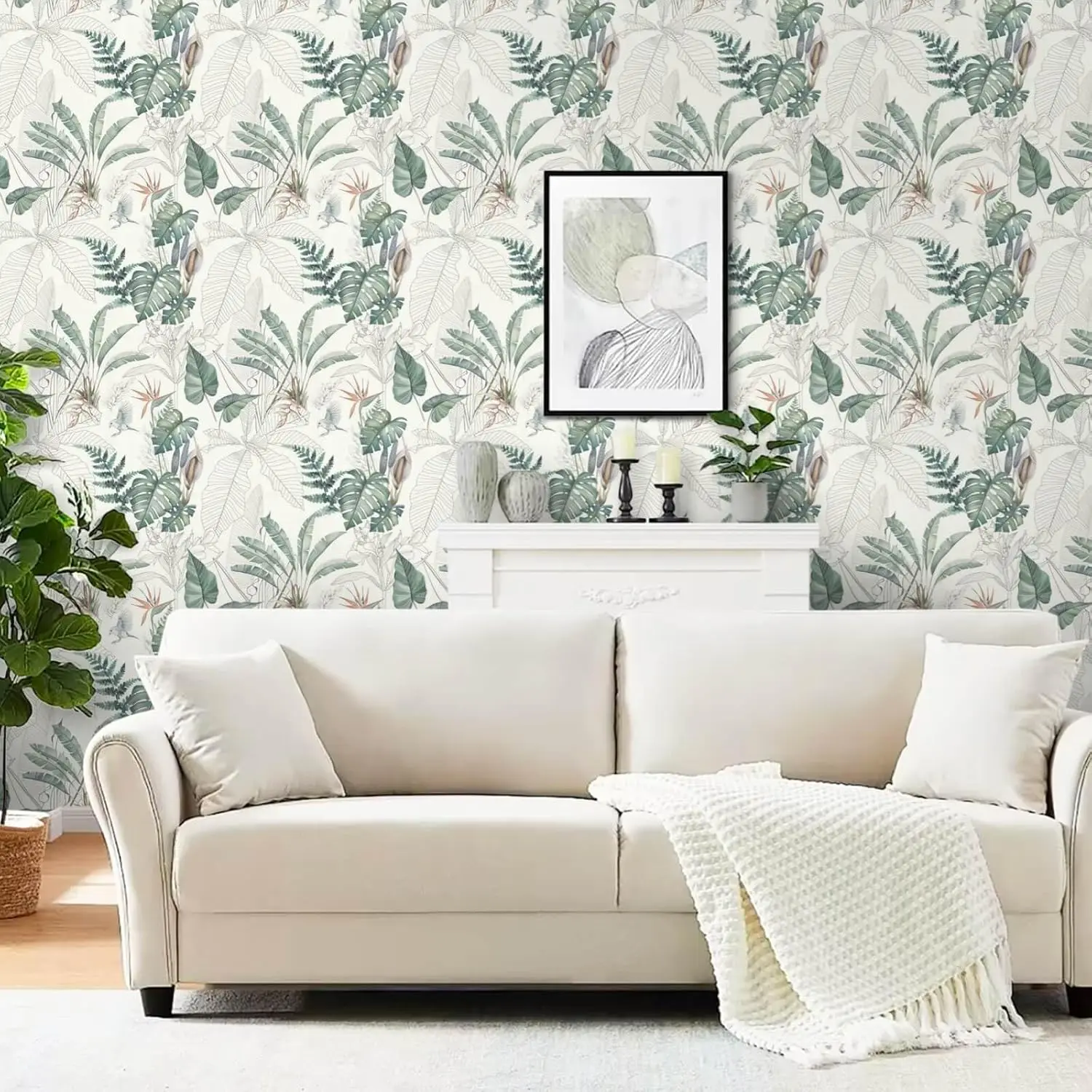 Обои с тропическими пальмовыми листьями - Фотография_3