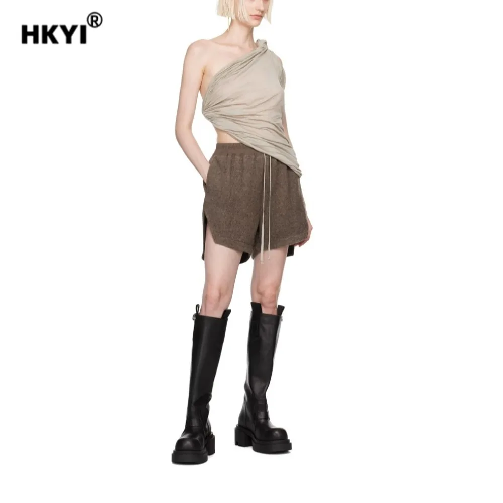 Hkyi women's woolen shorts - Фотография_3